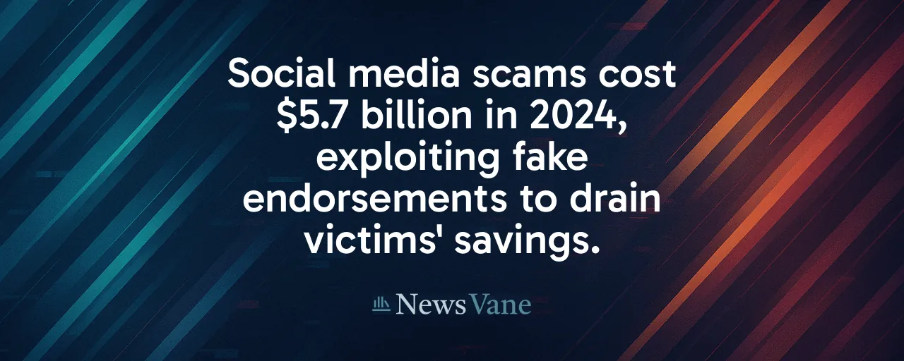 Social media scams cost $5.7 billion in 2024, exploiting fake endorsements to drain victims' savings.