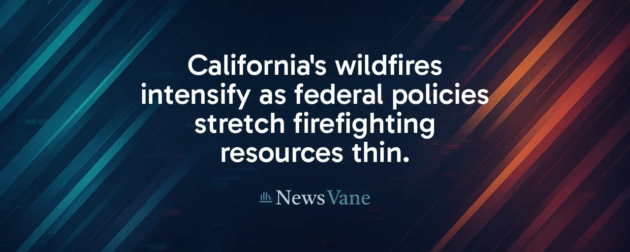 California's wildfires intensify as federal policies stretch firefighting resources thin.