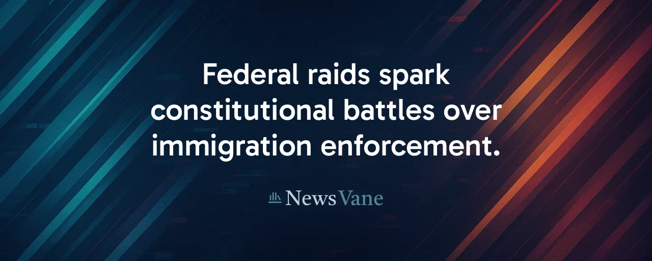 Federal raids spark constitutional battles over immigration enforcement.