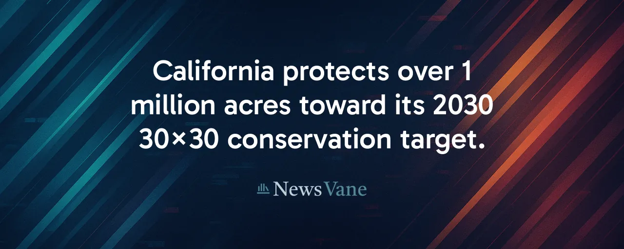 California protects over 1 million acres toward its 2030 30×30 conservation target.