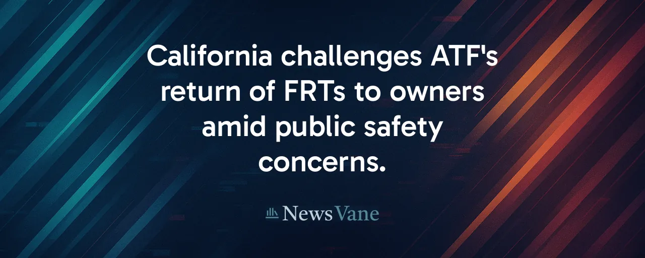 California challenges ATF's return of FRTs to owners amid public safety concerns.