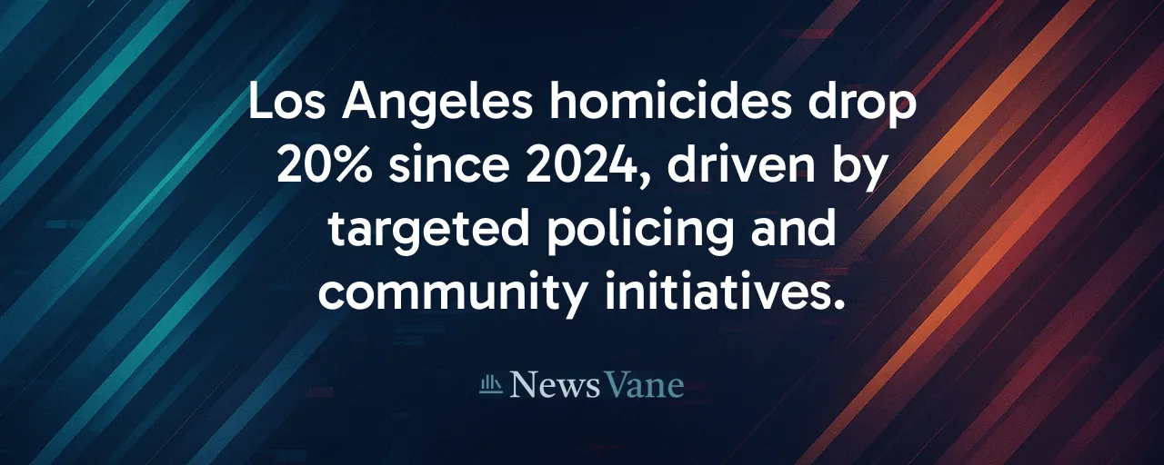 Los Angeles homicides drop 20% since 2024, driven by targeted policing and community initiatives.