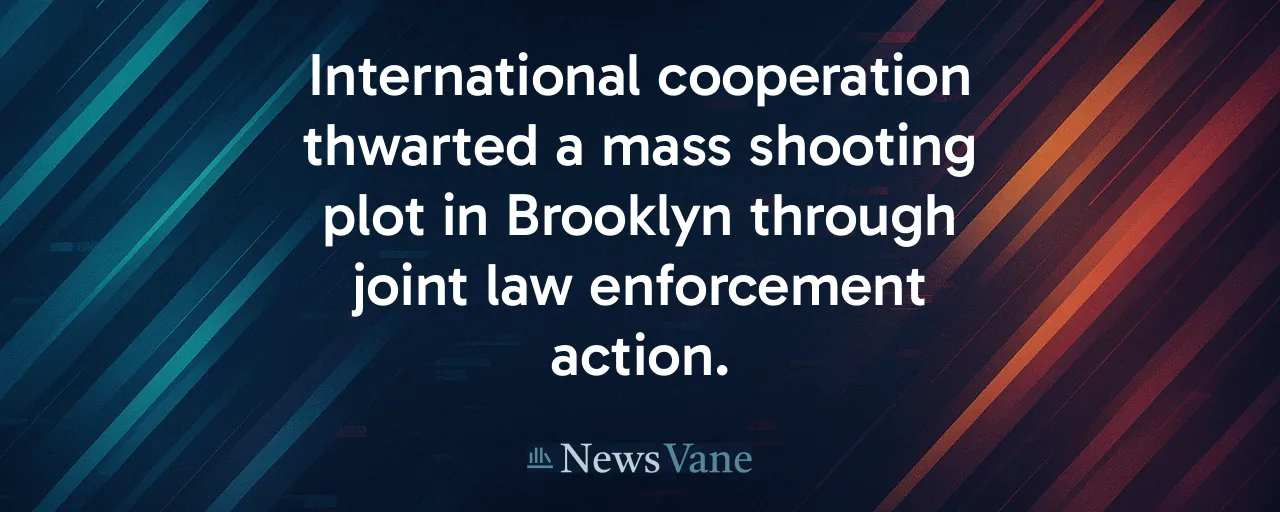 International cooperation thwarted a mass shooting plot in Brooklyn through joint law enforcement action.
