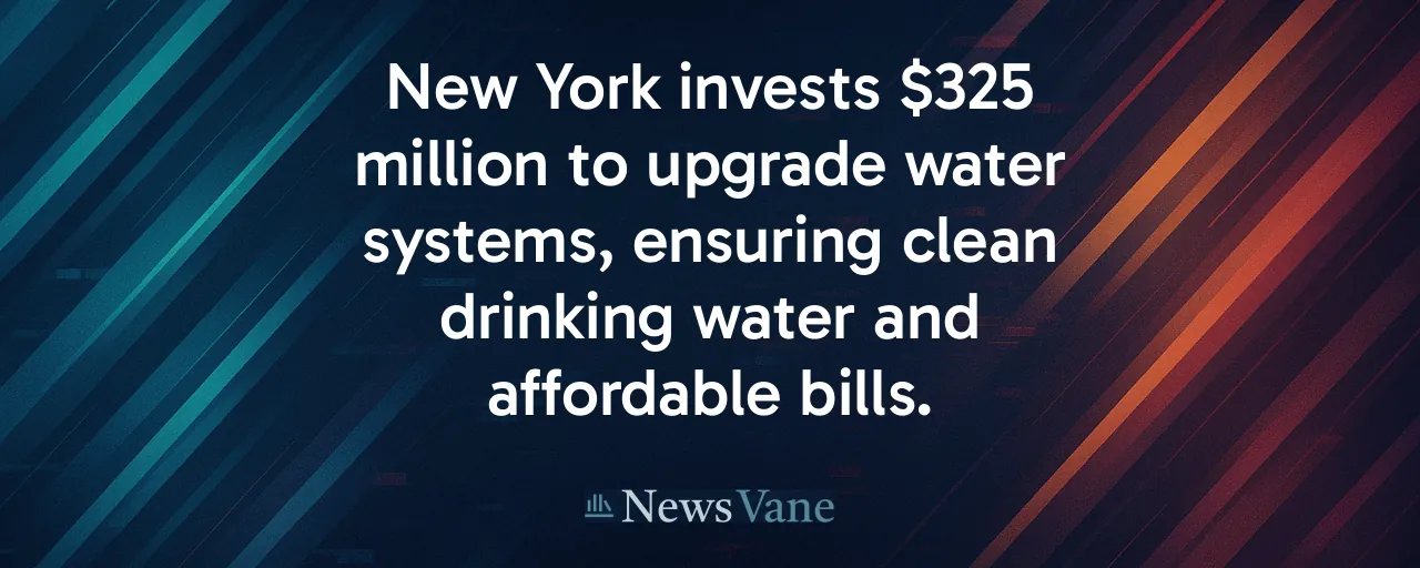 New York invests $325 million to upgrade water systems, ensuring clean drinking water and affordable bills.