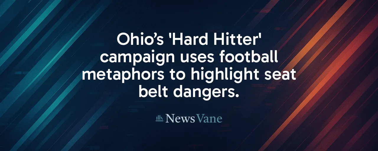 Ohio’s 'Hard Hitter' campaign uses football metaphors to highlight seat belt dangers.