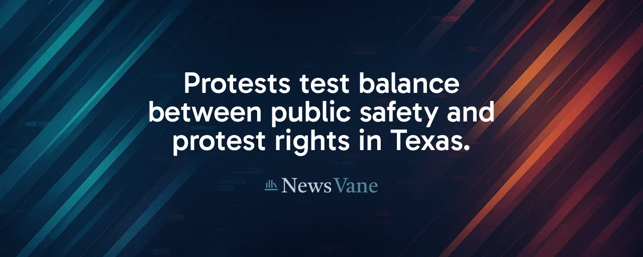Protests test balance between public safety and protest rights in Texas.