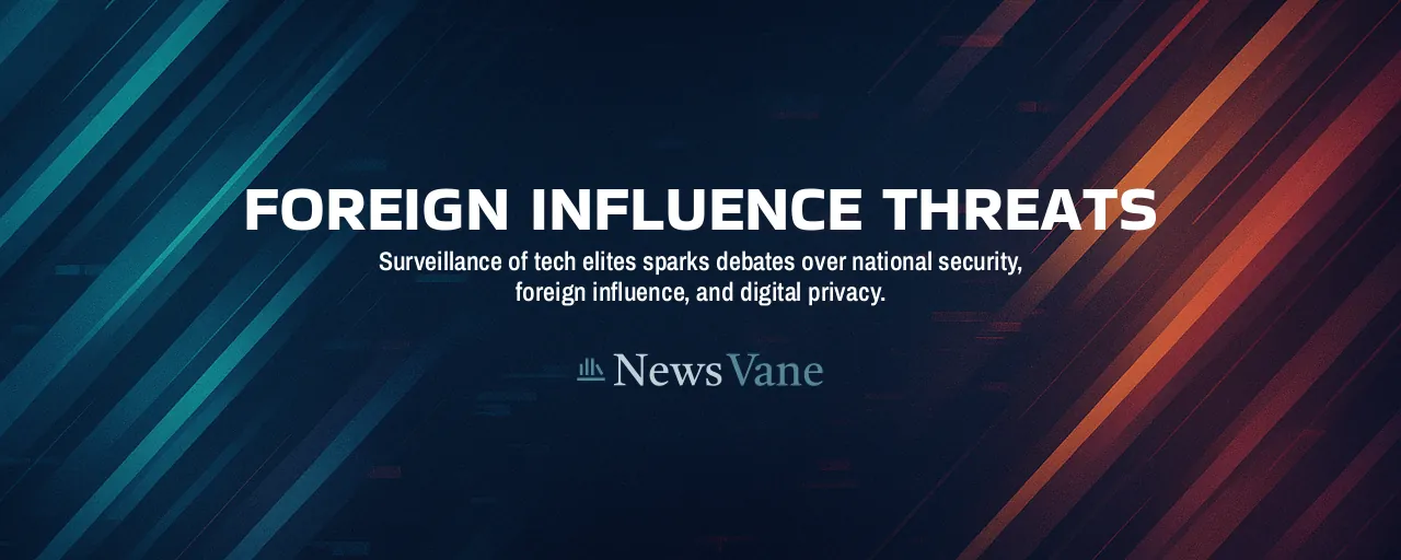 Foreign Influence Threats: Surveillance of tech elites sparks debates over national security, foreign influence, and digital privacy.
