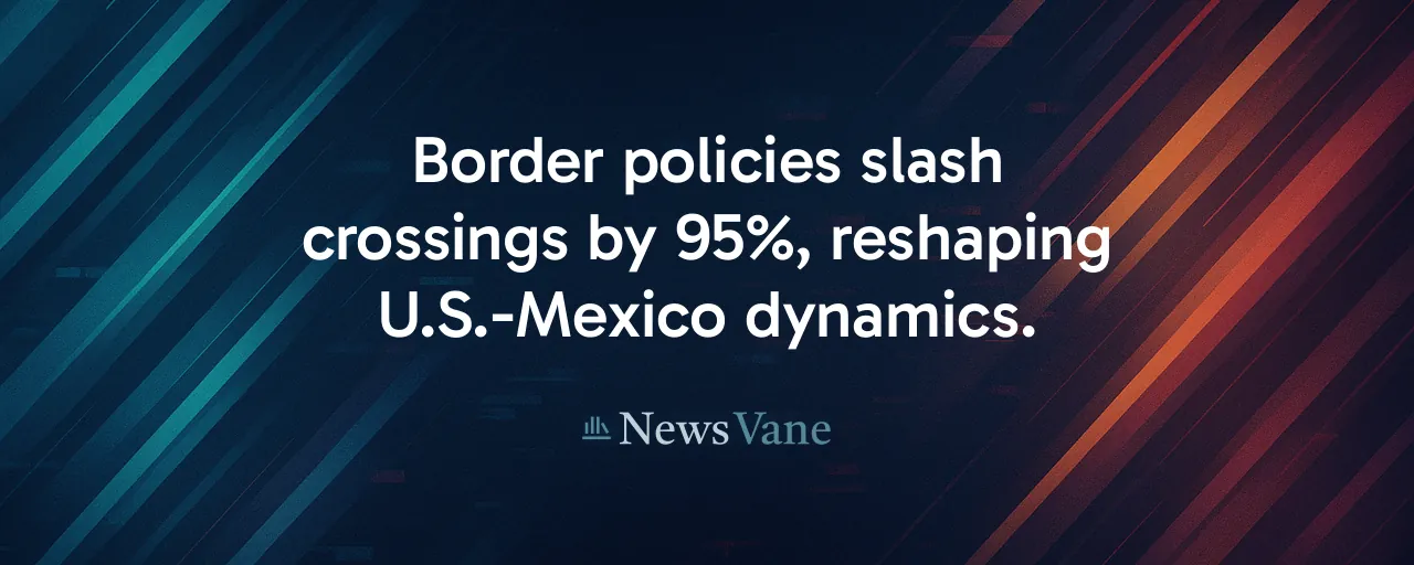 Border policies slash crossings by 95%, reshaping U.S.-Mexico dynamics.