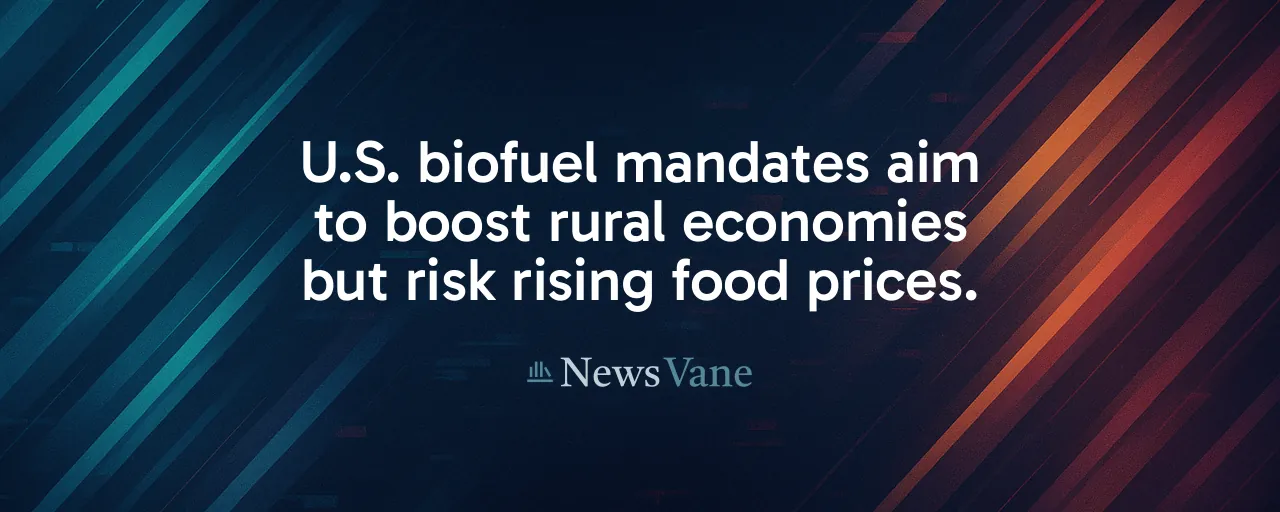 U.S. biofuel mandates aim to boost rural economies but risk rising food prices.