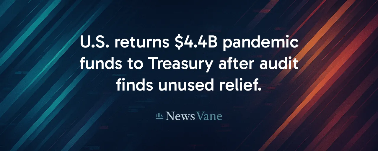 U.S. returns $4.4B pandemic funds to Treasury after audit finds unused relief.