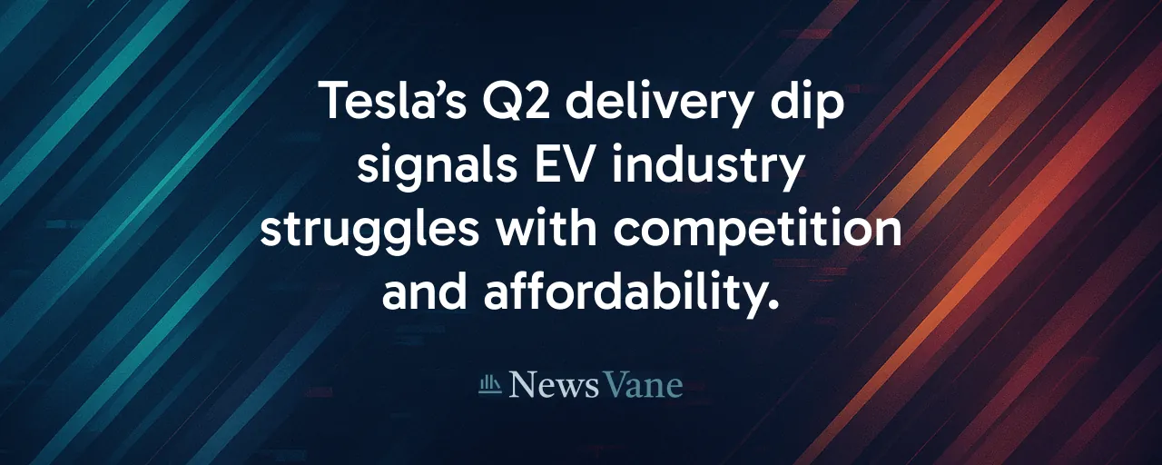 Tesla’s Q2 delivery dip signals EV industry struggles with competition and affordability.