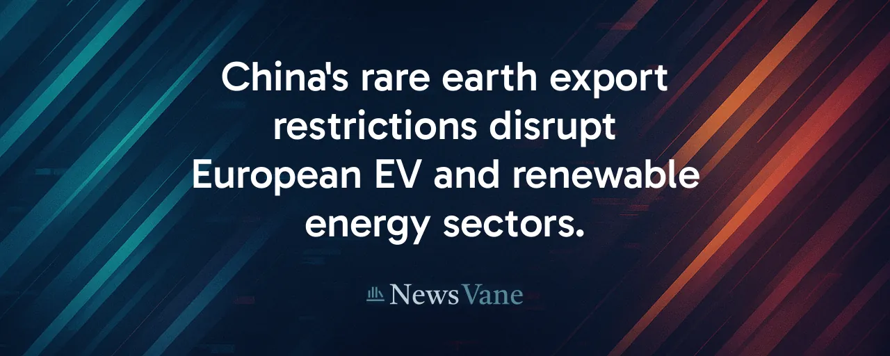 China's rare earth export restrictions disrupt European EV and renewable energy sectors.