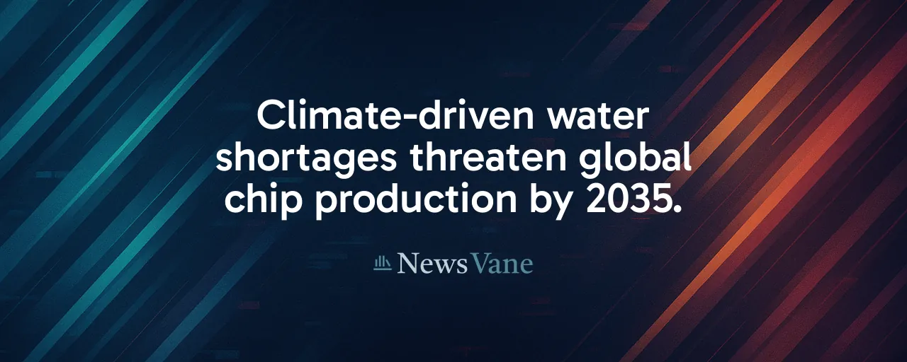 Climate-driven water shortages threaten global chip production by 2035.