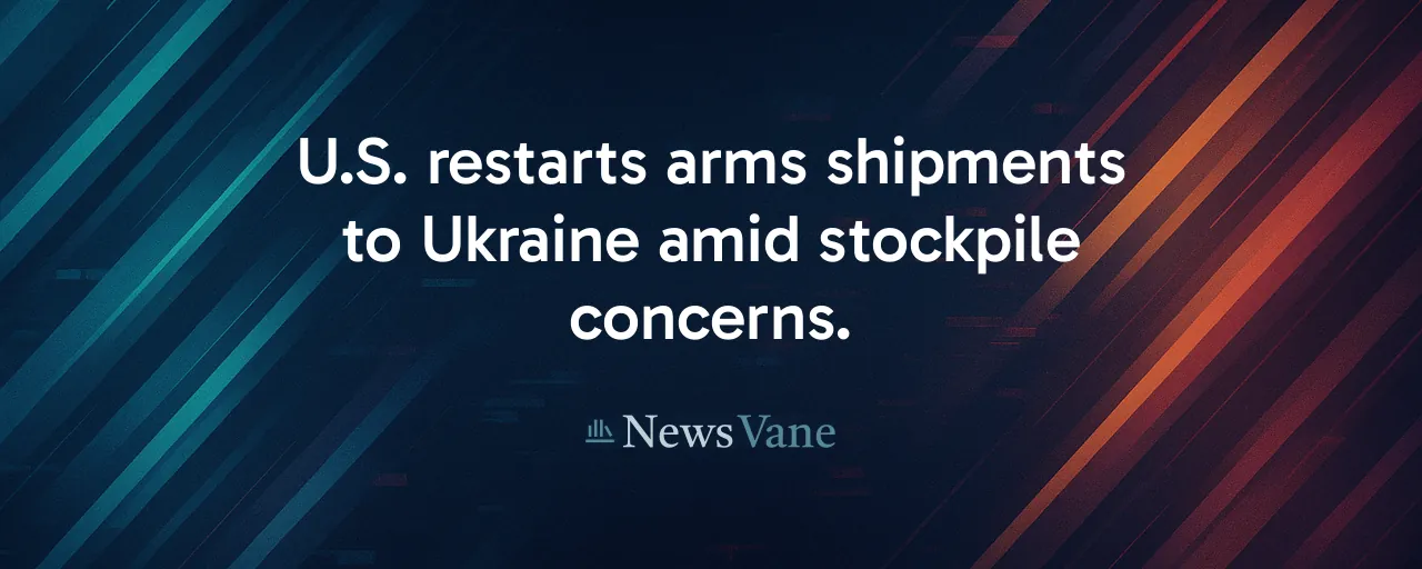 U.S. restarts arms shipments to Ukraine amid stockpile concerns.