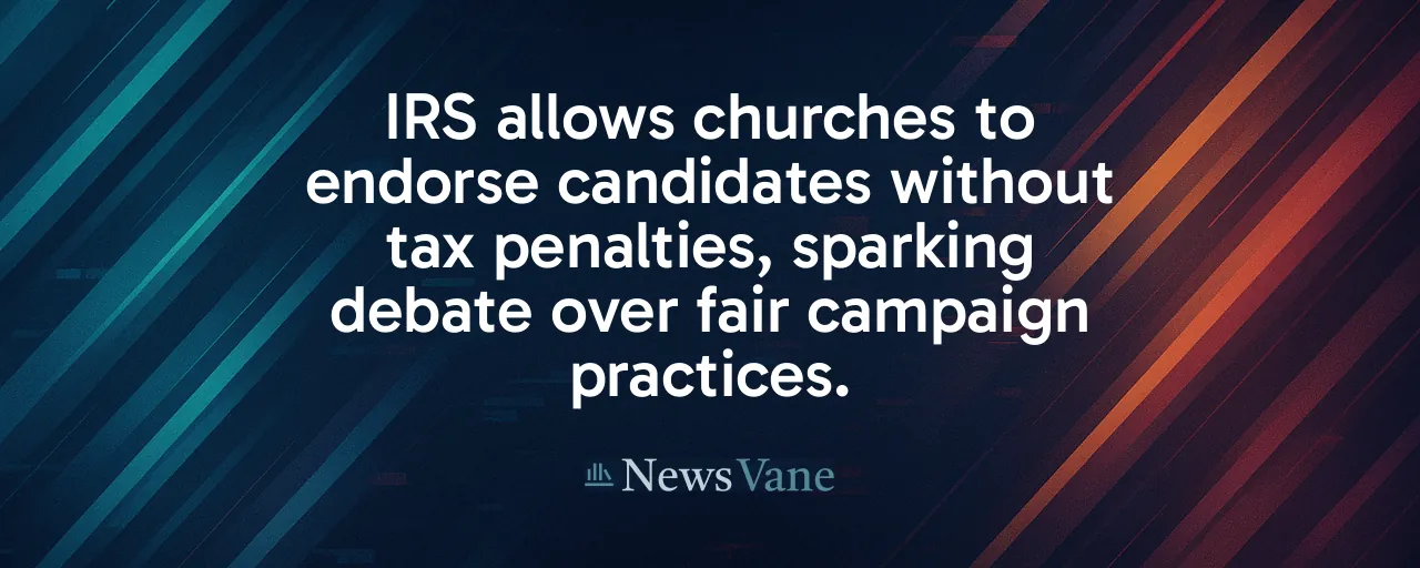 IRS allows churches to endorse candidates without tax penalties, sparking debate over fair campaign practices.